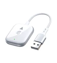 Adaptor auto 2 in 1, Long, Android Auto / CarPlay, convertor wireless (alb)