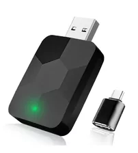Adaptor auto 2 in 1, Slim, Android Auto / CarPlay, convertor wireless (negru)