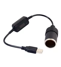 Convertor USB 5V la 12V, bricheta auto, 30cm