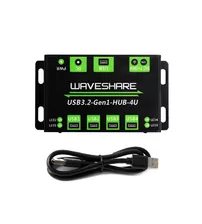 HUB Industrial USB 3.2 Gen 1 Waveshare, 4 Porturi, carcasa metalica, 21255