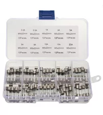 Set 100 buc sigurante fuzibile din sticla, 5x20 mm, 0.2A - 20A