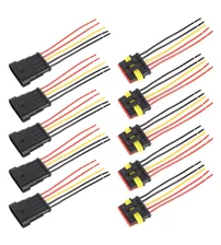 Set 10buc cablu conector auto 5P, impermeabil, tip plug-in, 10 cm