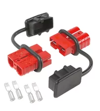 Set 2buc conectori rapizi tip Anderson 50A, Rosu, Capac protectie