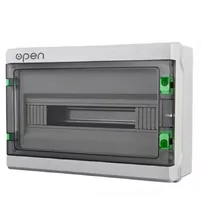 Tablou electric montaj aparent, 18 module, inchidere dubla, Open, IP65