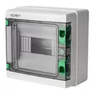 Tablou electric montaj aparent, 8 module, inchidere dubla, Open, IP65