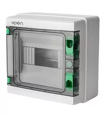 Tablou electric montaj aparent, 8 module, inchidere dubla, Open, IP65